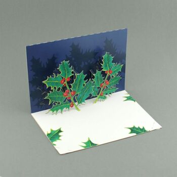 Carte pop-up Carte de Noël "Ilex" 2