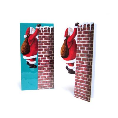 Tarjeta de Navidad 3D "Nikolaus am Kamin"