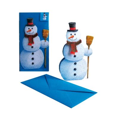 Tarjeta de Navidad 3D "Muñeco de nieve"