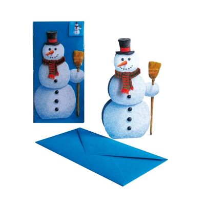 Cartolina di Natale 3D "Pupazzo di neve"