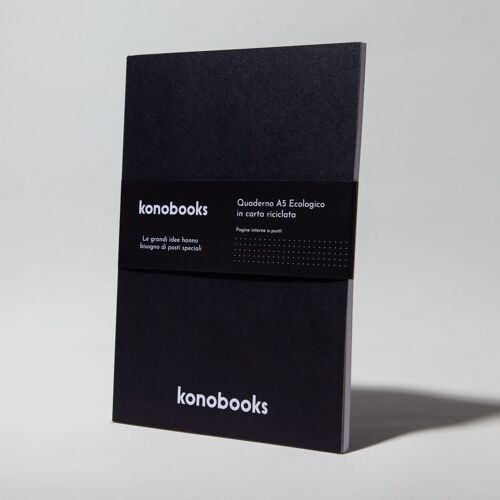 BlackBasic - Dotted Notebook A5 - Recycled Paper