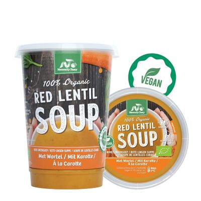 Sopa de Lentejas Rojas con Zanahoria 100% Ecológica (500GR)