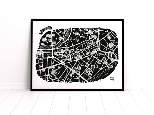POSTER plan de ville  -  CHATEAUROUX -   city map 50x70cm