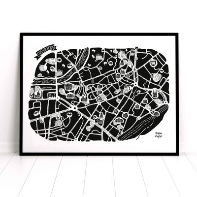 POSTER mappa della città - CHATEAUROUX - mappa della città 50x70cm