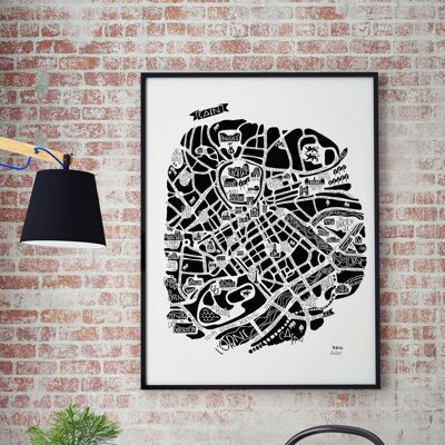 POSTER mapa de la ciudad - CAEN - mapa de la ciudad 50x70cm