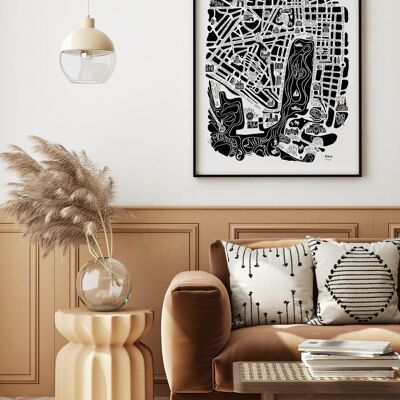 POSTER mappa della città - MARSIGLIA - mappa della città