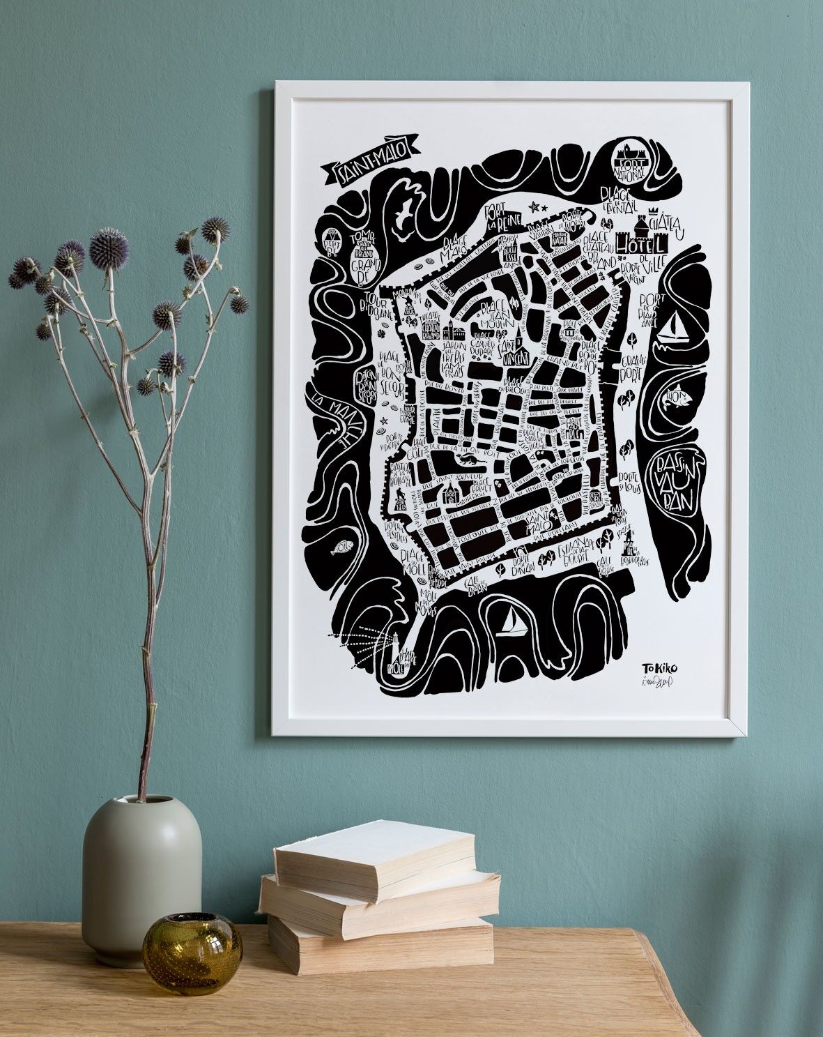 POSTER mapa de la ciudad - SAINT MALO - mapa de la ciudad Póster de viaje