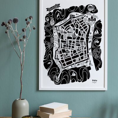 POSTER plan de ville  -  SAINT MALO -  city map 50x70cm