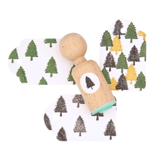 Christmas pine tree mini stamp
