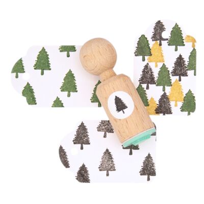 Christmas pine tree mini stamp