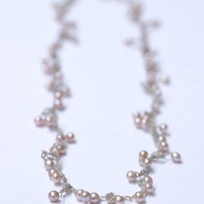 rosa gehäkelte Perlenkette, p66