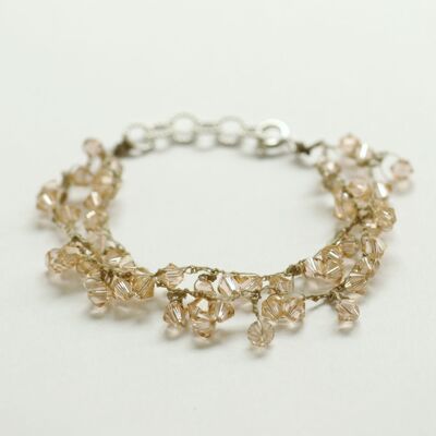 bracelet au crochet champagne