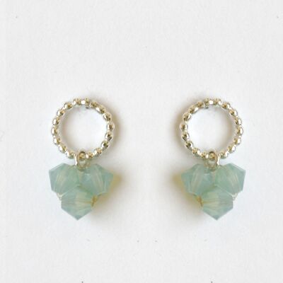 swarovski earrings round aquamarine