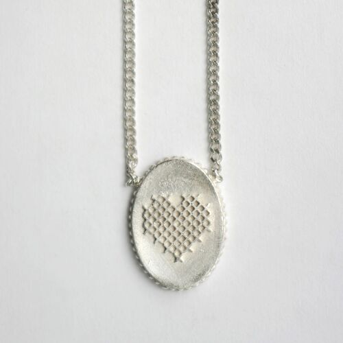 Hartje ketting, zilver