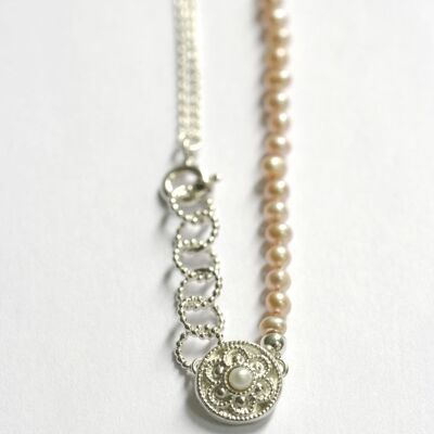 bottone della nonna collana di perle fatta a mano