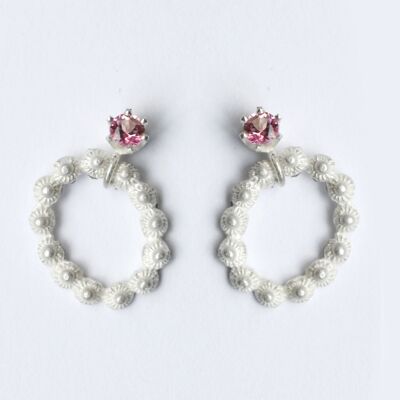 Boucles d'oreilles Zeeland, ovales avec topaze rose