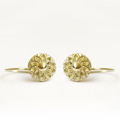 star button earrings 14 carat gold