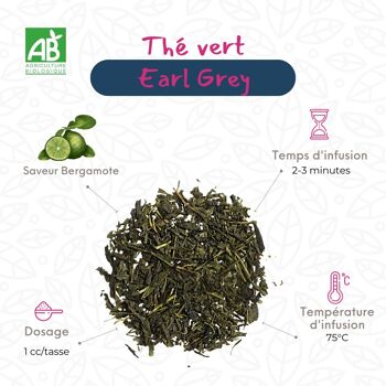 Thé vert : Earl Grey Vert bio 100g 2