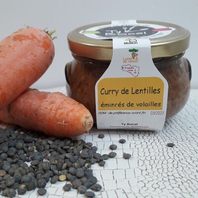 Lenticchie e pollo tritato al curry