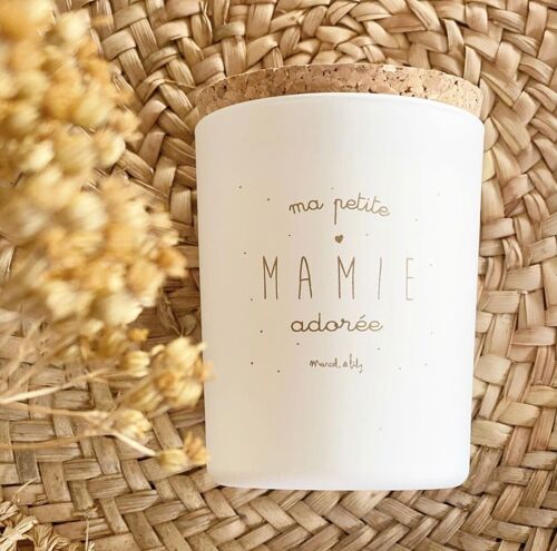 Bougie Végétale Artisanale "Mamie Adorée" Caramel Beurre Salé - Fête des grands-mères