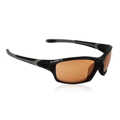 12261 Gafas deportivas Grip - negro mate/gris oscuro