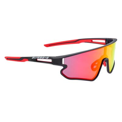 13001 lunettes de sport Hurricane-noir mat/rouge