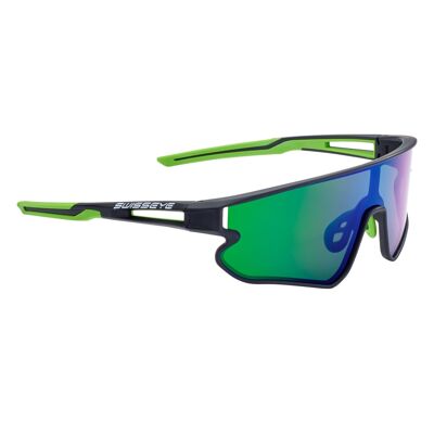 13002 lunettes de sport Hurricane-noir mat/vert