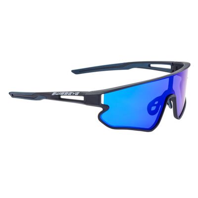 13003 lunettes de sport Hurricane-noir mat/bleu foncé