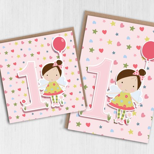 1st birthday card: Fairy