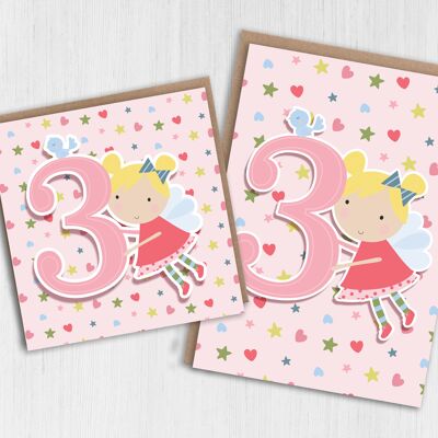 3rd birthday card: Fairy