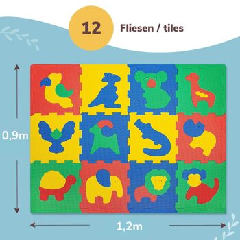 Tapis puzzle Hakuna Mat pour bébé « Animaux de safari » 1,2 x 0,9 m 2