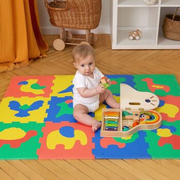 Tapis puzzle Hakuna Mat pour bébé « Animaux de safari » 1,2 x 0,9 m 6