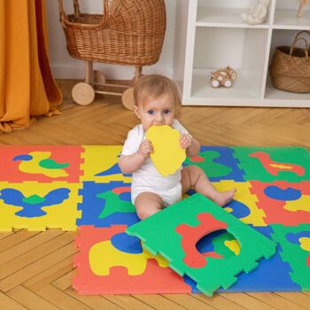 Tapis puzzle Hakuna Mat pour bébé « Animaux de safari » 1,2 x 0,9 m 10