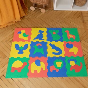 Tapis puzzle Hakuna Mat pour bébé « Animaux de safari » 1,2 x 0,9 m 12