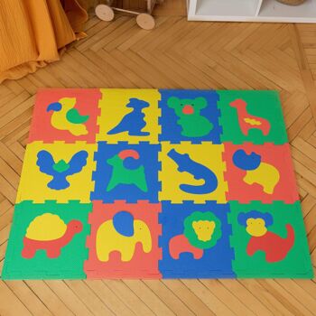 Tapis puzzle Hakuna Mat pour bébé « Animaux de safari » 1,2 x 0,9 m 16