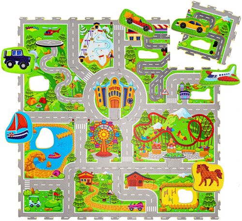 Hakuna Matte Puzzlematte für Baby «Urlaub» 1,2 x 1,2 m