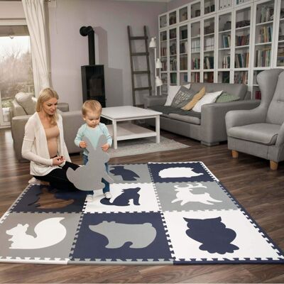 Hakuna Mat alfombra rompecabezas grande para bebés “Bosque” 1,8 x 1,8 m