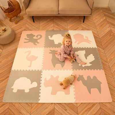 Hakuna Mat grand tapis puzzle pour bébé « Afrique » 1,8 x 1,8 m