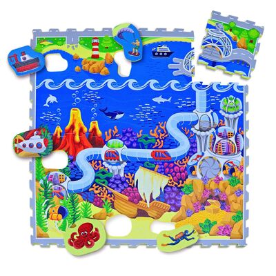 Hakuna Matte Puzzlematte für Baby «Ozeanzauber» 1,2 x 1,2 m