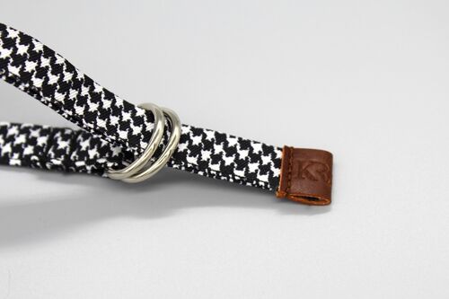 Kragü bracelet black houndstooth - silver