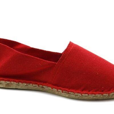 Espadrilles Basque Unies-Rouge