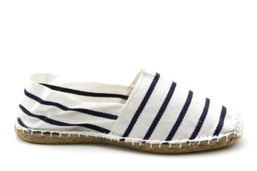 Espadrilles Basque Unies-Blanc-Bleu