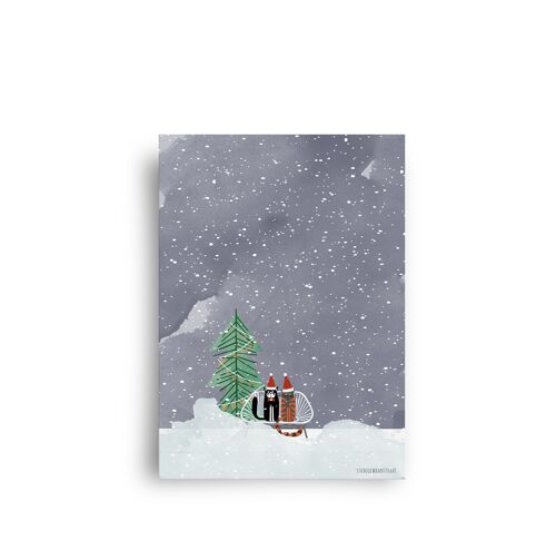 postcard - december -  'Ot en Sien celebrating Christmas'