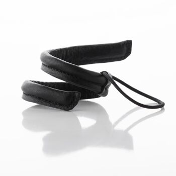 Bracelet Cuir Court Étroit Pliable - Noir 1