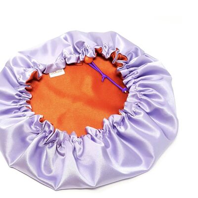 Lavender and Orange Silk Satin Bonnet