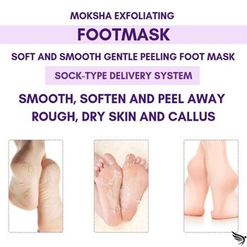 Masque Peeling Exfoliant pour Pieds Doux - Élimine les Callosités | Exfoliant naturel pour peaux mortes sèches, talon fissuré | répare les talons rugueux en 7 jours - 2 paires | Pour Hommes Femmes 4