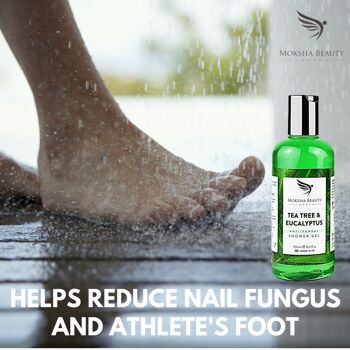 Savon antifongique à l'huile d'arbre à thé - [Fabriqué au Royaume-Uni] Gel douche 100% naturel pour le corps | nettoyant naturel soulage les odeurs et démangeaisons du pied d'athlète | Apaise la peau sèche | 250 ml 4