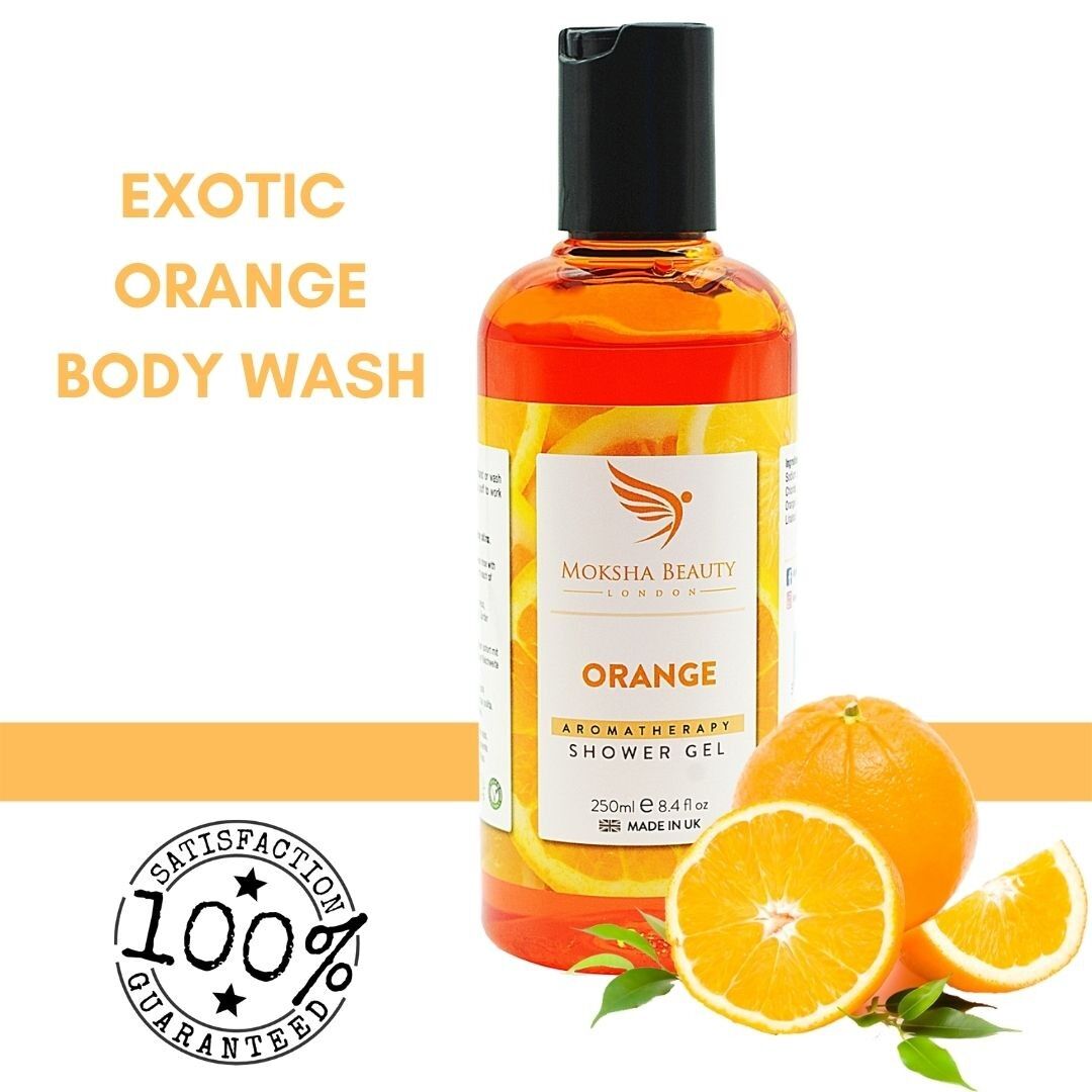 Orange Duschgel Duschgel - [Made in UK] Erfrischendes Duschgel mit belebendem Orangenextrakt | Schäumendes Duft-Duschgel | Vegan ohne Grausamkeit | 250 ml