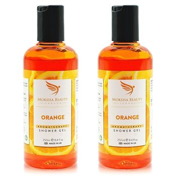 Gel douche à l'orange pour le corps - [Fabriqué au Royaume-Uni] Nettoyant pour le corps rafraîchissant à l'extrait d'orange revigorant | Gel douche parfumé moussant | Végétalien sans cruauté | 250 ml 7
