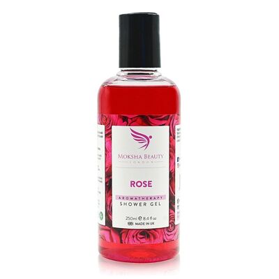Gel douche à la rose pour le corps - [Fabriqué au Royaume-Uni] Gel douche rafraîchissant pour le corps | Savon Moussant Gel Douche Rose | Végétalien sans cruauté | 250 ml